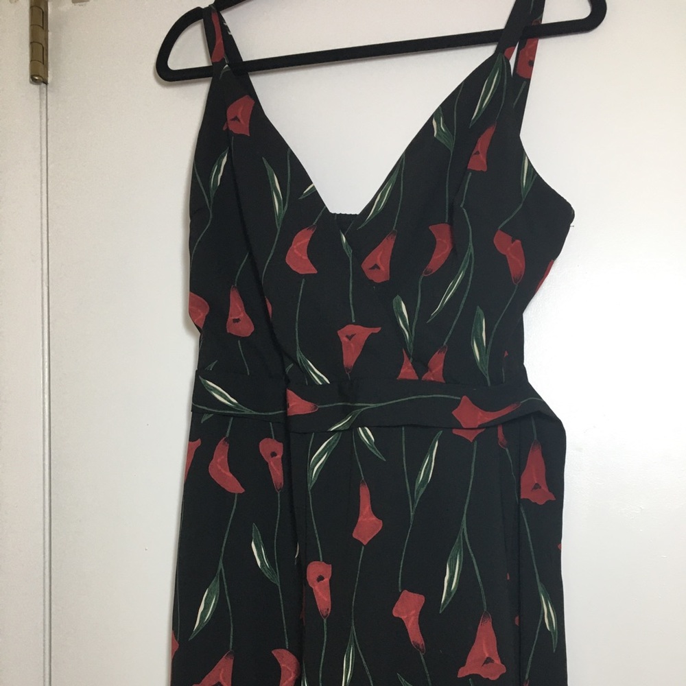 NWOT black jumpsuit w/ red Lilly print